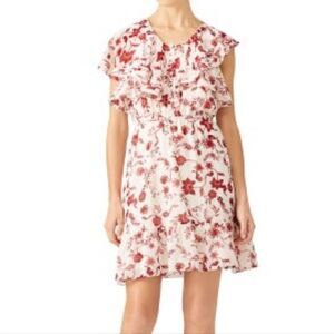Rebecca Minkoff Floral Claudia Dress red and cream white